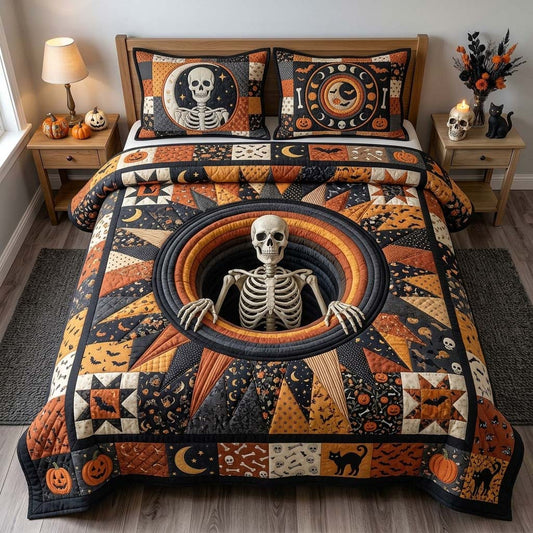 Starburst Skeleton 3-Piece Quilted Bedding Set GDTONTD1380