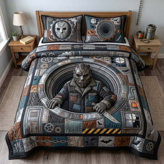 Metal Mask Portal 3-Piece Quilted Bedding Set GDTONTD1389