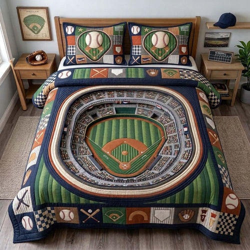 Stadium Memory 3-Piece Quilted Bedding Set GDTONTD1447