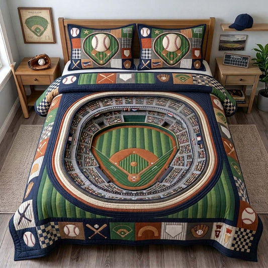 Stadium Memory 3-Piece Quilted Bedding Set GDTONTD1447