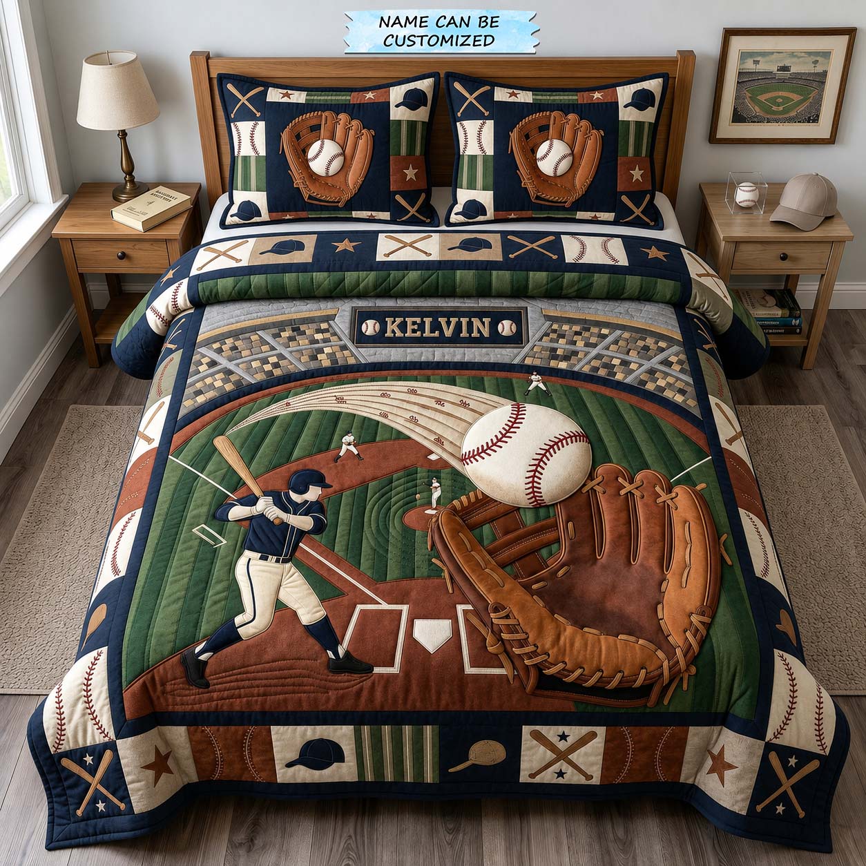 Glove And Glory 3-Piece Quilted Bedding Set QTCUZ GDTONTD1451