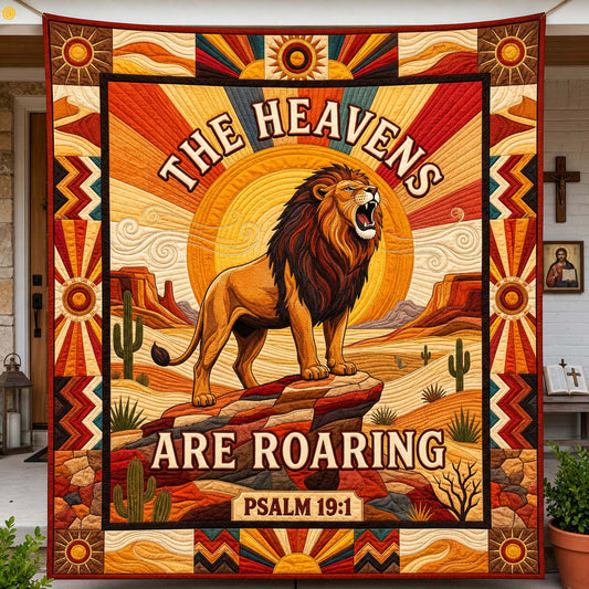 Desert Roaring Lion Quilted Blanket GDTONTD1465