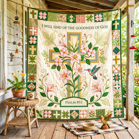 Floral Cross Song Quilted Blanket GDTONTD1478