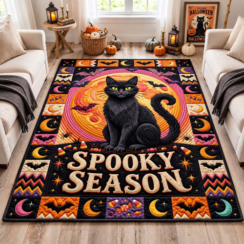 Spooky Black Cat Area Rug GDTONTD1496