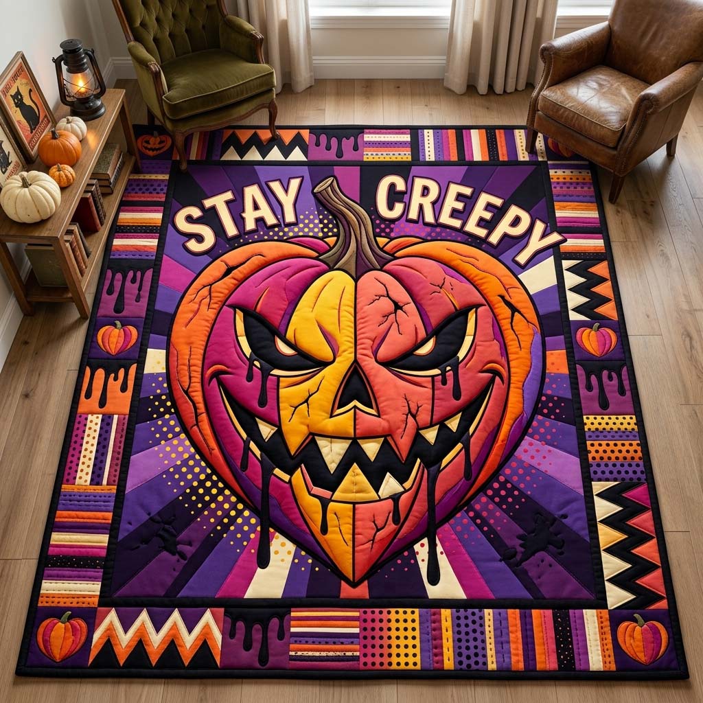 Stay Creepy Pumpkin Area Rug GDTONTD1500