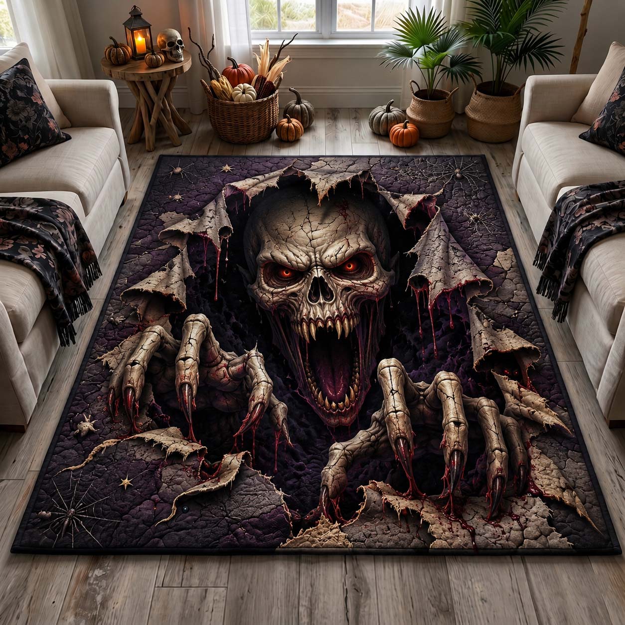 Ripped Skull Terror Area Rug GDTONTD1505