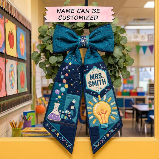 Science Spark Bow Quilted Wreath Sash QTCUZ GDTONTD1528