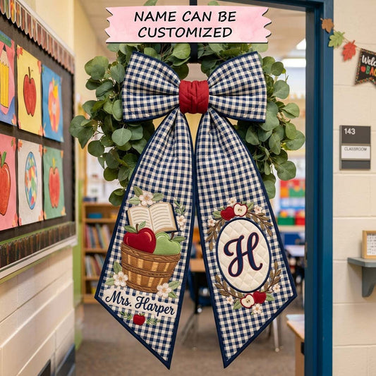 Apple Gingham Welcome Quilted Wreath Sash QTCUZ GDTONTD1531