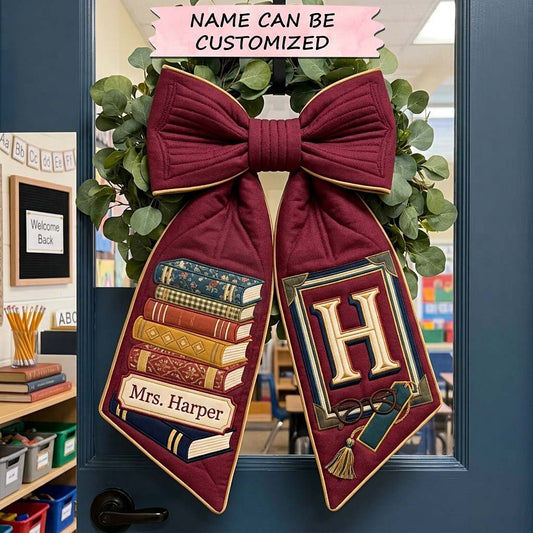 Classic Library Bow Quilted Wreath Sash QTCUZ GDTONTD1534