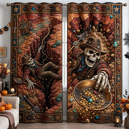 Gold Rush Abyss Quilted Curtains GDTONTD1579