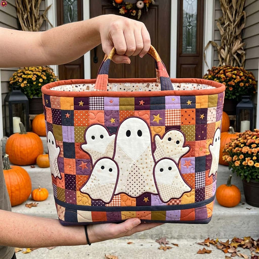 Ghost Patch Gathering Quilted Storage Basket GDTONTD1602