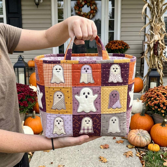 Little Ghost Sampler Quilted Storage Basket GDTONTD1606