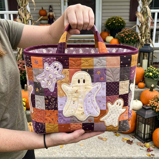 Patchwork Boo Bloom Quilted Storage Basket GDTONTD1608