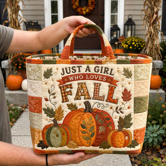 Girl Loves Fall Quilted Storage Basket GDTONTD1613