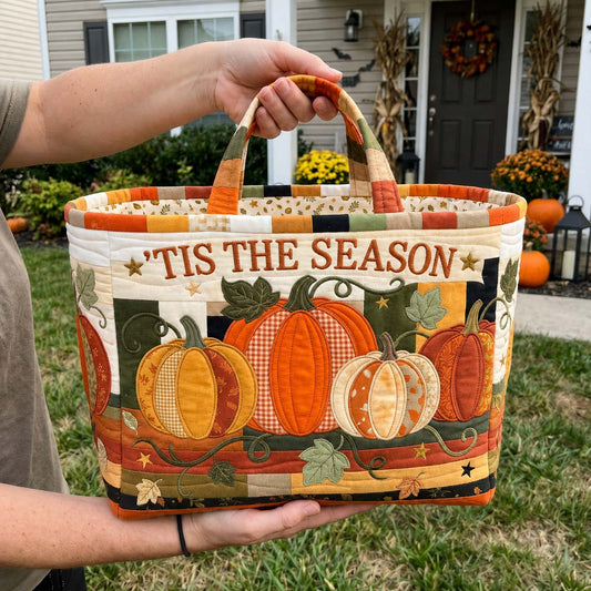 Tis Harvest Season Quilted Storage Basket GDTONTD1614