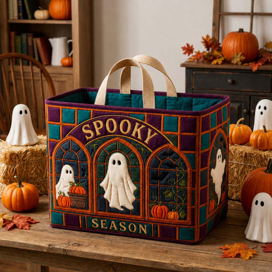 Moonlit Spooky Greenhouse Quilted Storage Basket GDTONTD1633