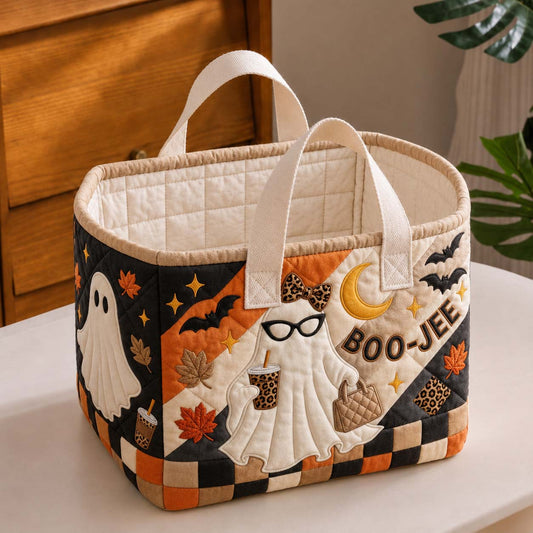 Boujee Ghost Coffee Run Quilted Storage Basket GDTONTD1634