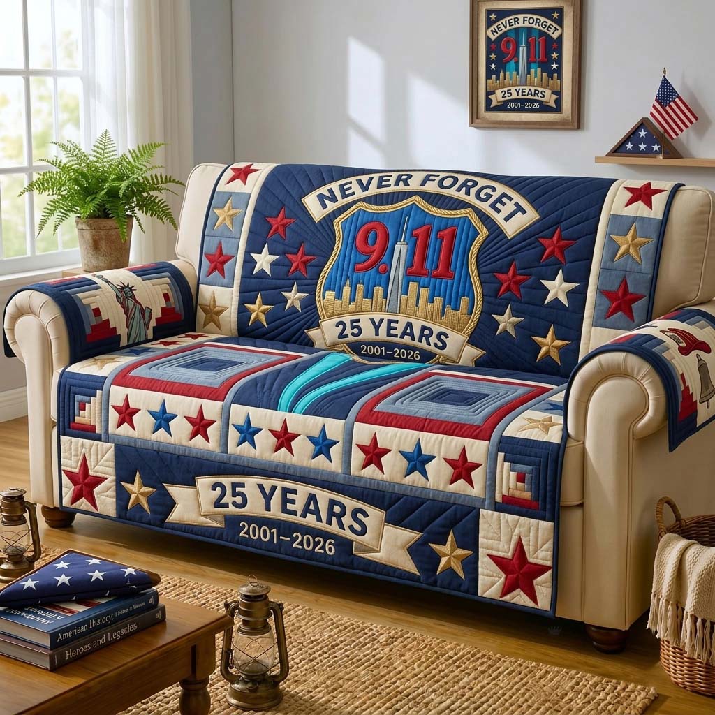 Stars of Remembrance Qulited Sofa Cover GDTONTD1663