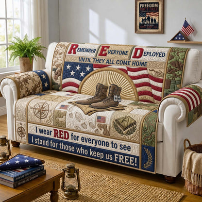 Remember Everyone Deployed Qulited Sofa Cover GDTONTD1671