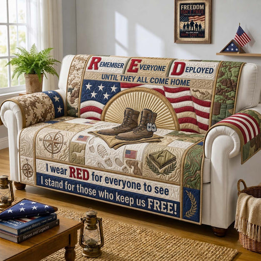 Remember Everyone Deployed Qulited Sofa Cover GDTONTD1671
