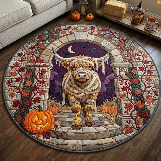 Mummy At Pumpkin Gate Qulited Round Mat GDTONTD1680