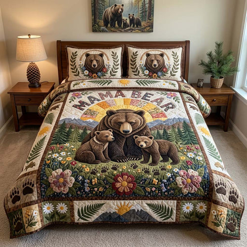 Wildflower Mama Bear Legacy 3-Piece Quilted Bedding Set GDTONTD1713