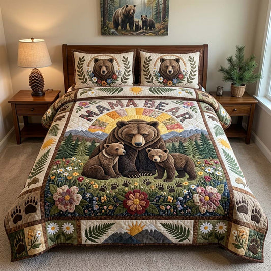 Wildflower Mama Bear Legacy 3-Piece Quilted Bedding Set GDTONTD1713