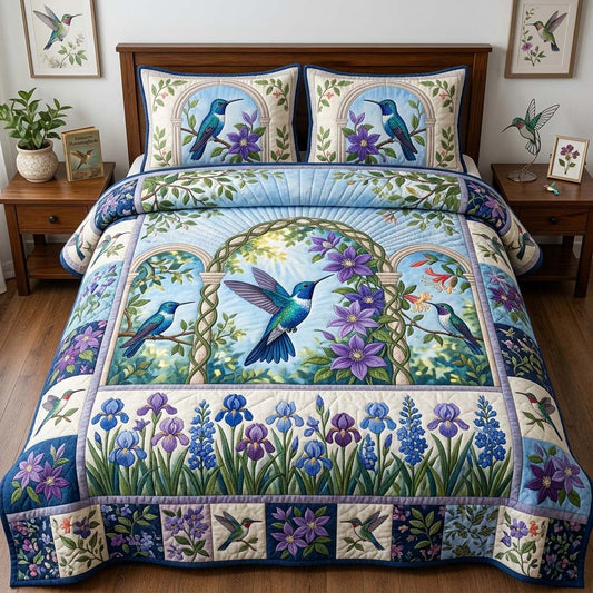 Sapphire Vine Sanctuary 3-Piece Quilted Bedding Set GDTONTD1716