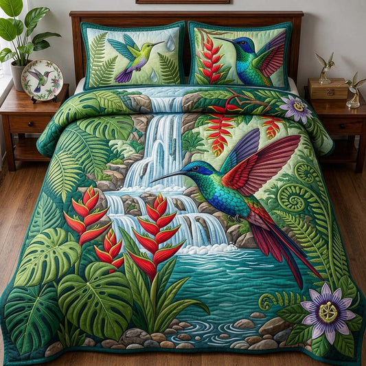 Rainforest Jewel Cascade 3-Piece Quilted Bedding Set GDTONTD1718