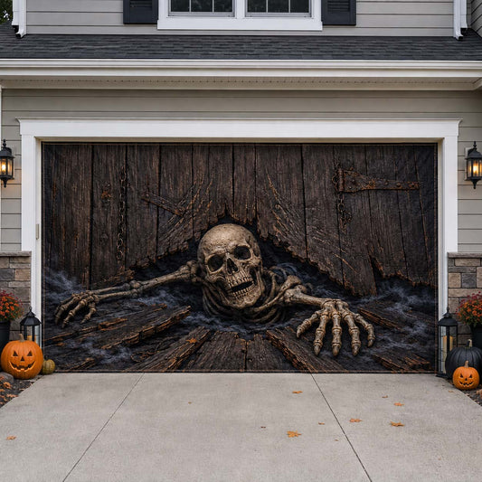 Dragged From Below Garage Door Banner GDTONTD1743