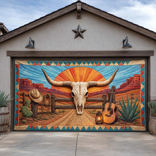 High Desert Longhorn Dawn Garage Door Banner GDTONTD1792