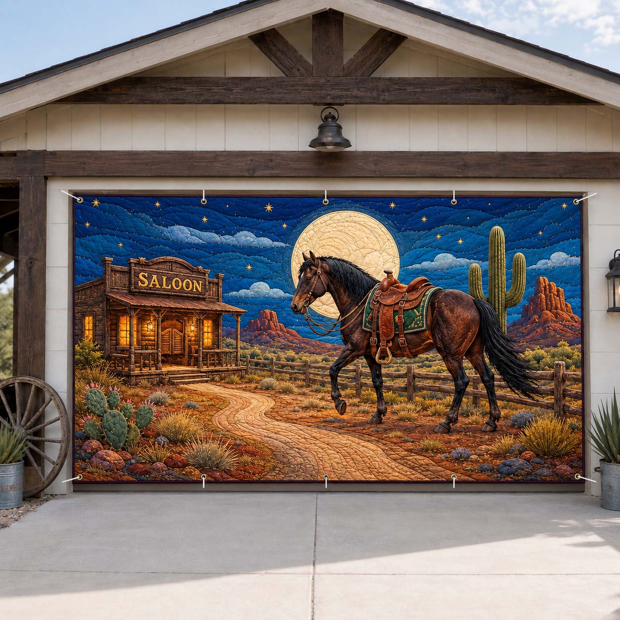 Moonlit Saloon Homecoming Garage Door Banner GDTONTD1796