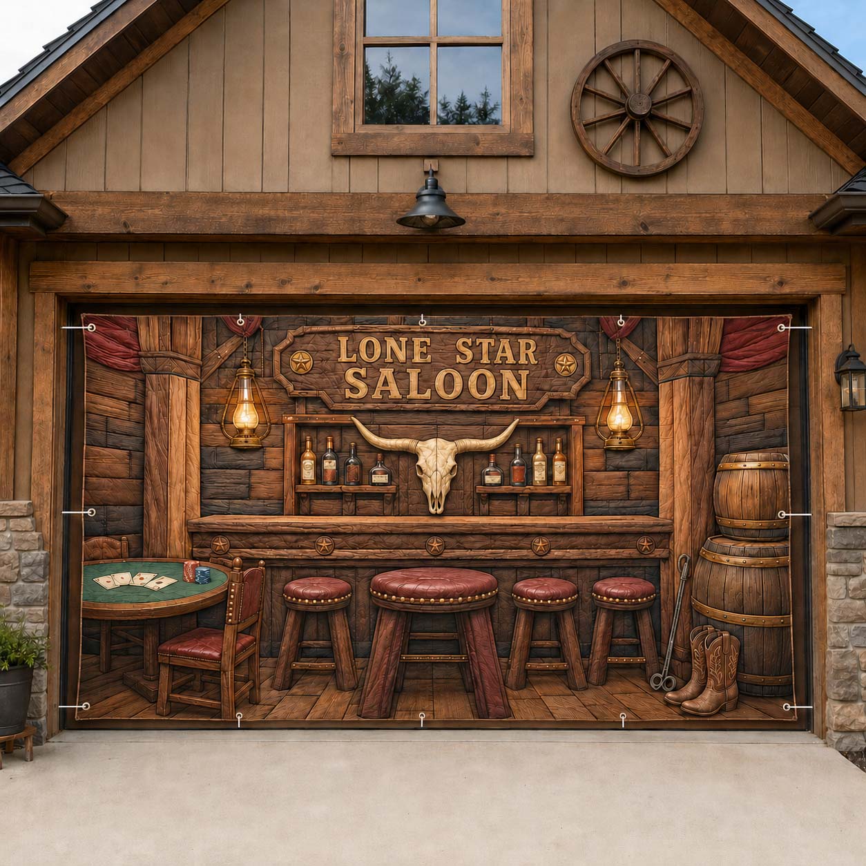Lone Star Cattleman Saloon Garage Door Banner GDTONTD1797
