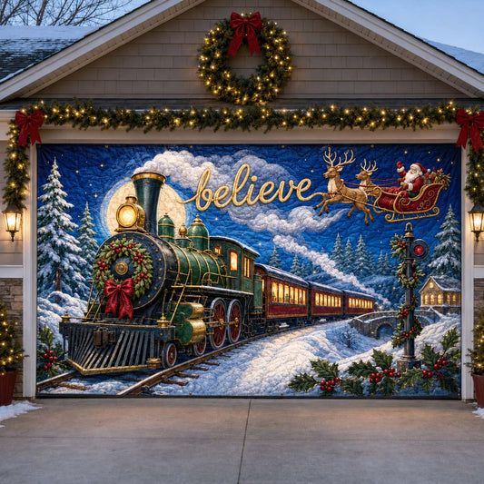 Believe Christmas Homecoming Garage Door Banner GDTONTD1804