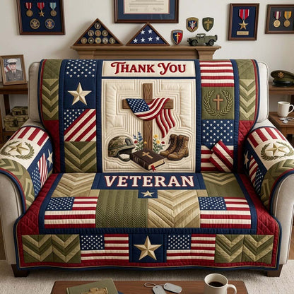 Faith, Honor & Sacrifice Quilted Sofa Cover GDTONTD1807