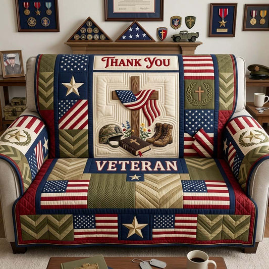 Faith, Honor & Sacrifice Quilted Sofa Cover GDTONTD1807