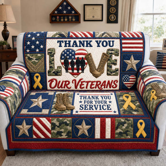 Love and Gratitude Quilted Sofa Cover GDTONTD1810