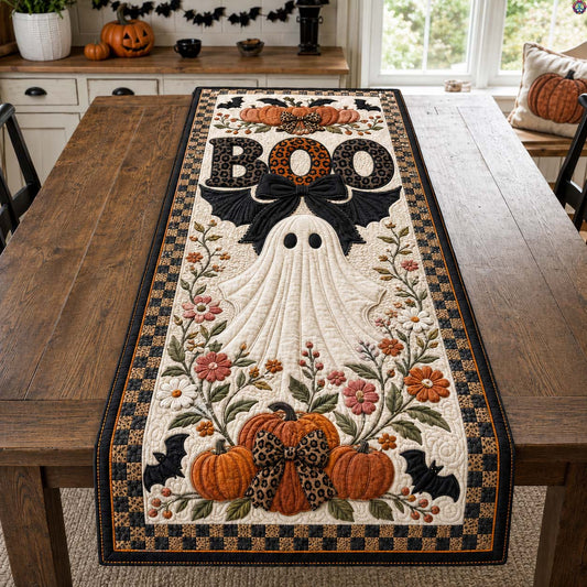 Floral Boujee BOO Quilted Table Runner GDTONTD1811