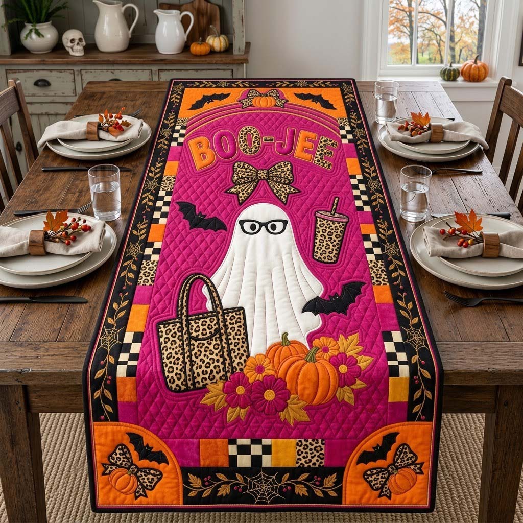 BOO JEE Autumn Glam Quilted Table Runner GDTONTD1813