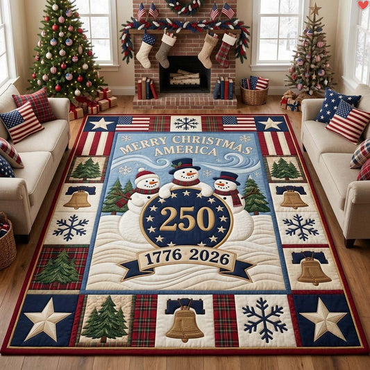 Snowman Family Christmas America 250 Area Rug GDTONTD1817