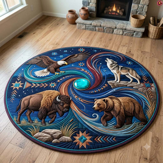 Four Winds Night Vigil Quilted Round Mat GDTONTD1824