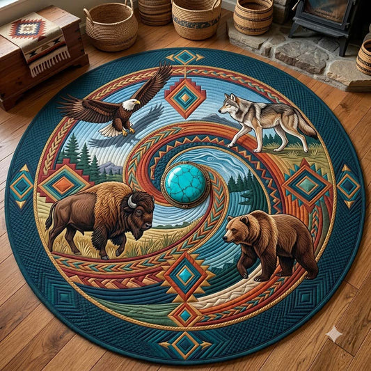 Woven Paths of Legacy Quilted Round Mat GDTONTD1827