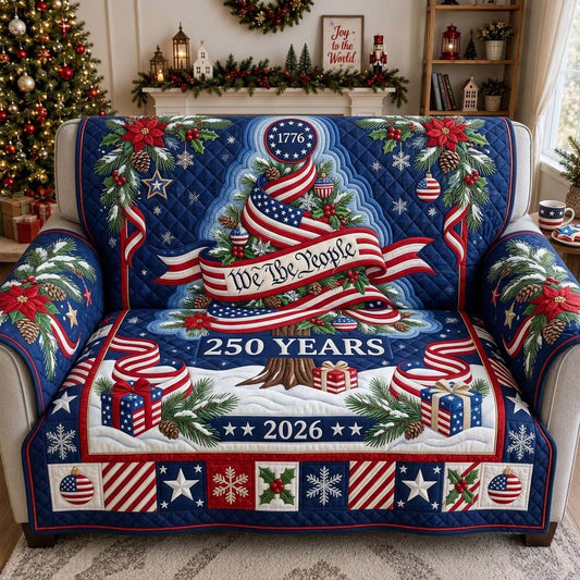 Liberty Christmas 250 Quilted Sofa Cover GDTONTD1860