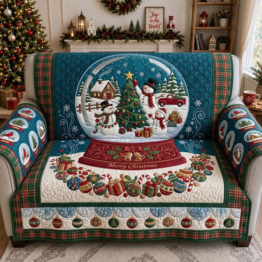 Christmas Snow Globe Quilted Sofa Cover GDTONTD1865