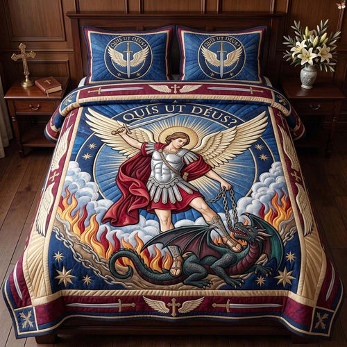 Quis Ut Deus Triumph 3-Piece Quilted Bedding Set GDTONTD1870