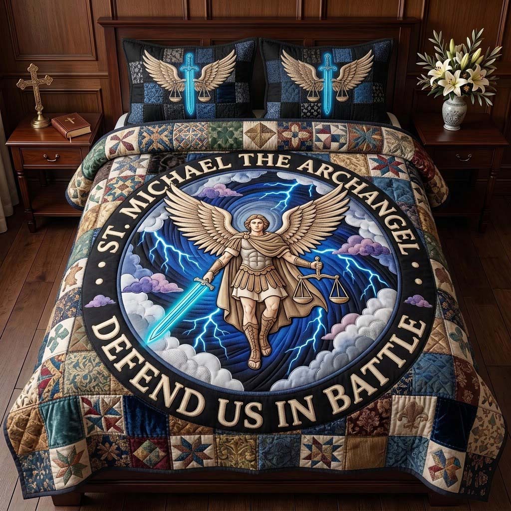 Celestial Judgment 3-Piece Quilted Bedding Set GDTONTD1872