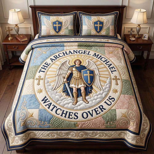 Heavenly Watch Medallion 3-Piece Quilted Bedding Set GDTONTD1874