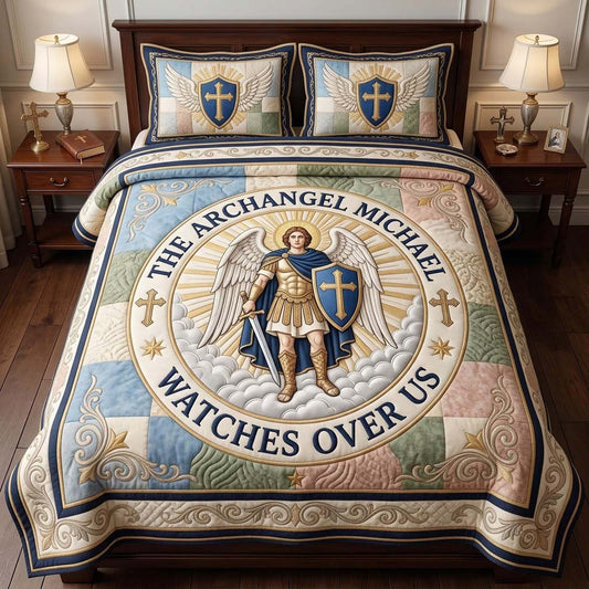 Heavenly Watch Medallion 3-Piece Quilted Bedding Set GDTONTD1874