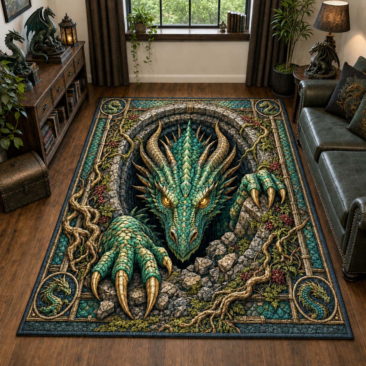 Ancient Dragon Abyss Area Rug GDTONTD1928