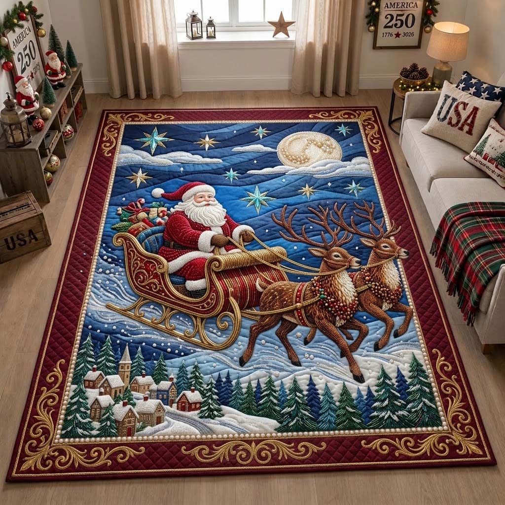 Midnight Beaded Sleigh Area Rug GDTONTD1936